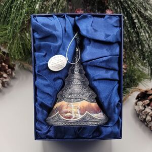 Thomas Kincade "Crystal Reflection" Silver and Crystal Holiday Bell Ornament